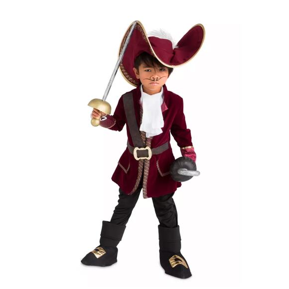 Disney Store Captain Hook Boys Costume Bundle Size 9/10 - Picture 1 of 16